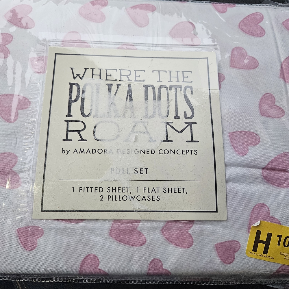 Where The Polka Dots Roam Pink Heart Sheet Set